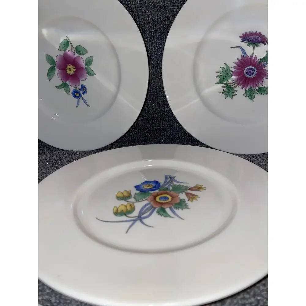 Lenox Butterfly Meadow Set of 5 Party Snack Plates Set 8” Flora Flower Lot White